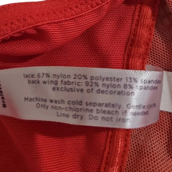 Cacique Floral Lace Triangle Unlined Bra Starfish Coral Size 44C - Picture 8 of 9